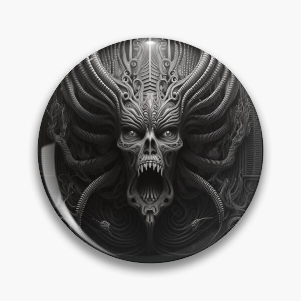 Item preview, Scary Gothic Alien Skull Machine Gothic Print designed and sold by Xx4thseasonxX.