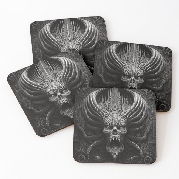Item preview, Scary Gothic Alien Skull Machine Gothic Print designed and sold by Xx4thseasonxX.