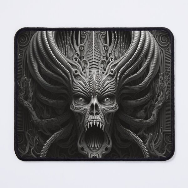 Item preview, Scary Gothic Alien Skull Machine Gothic Print designed and sold by Xx4thseasonxX.