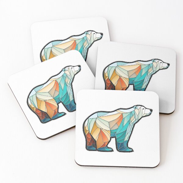 Item preview, Stained Glass Polar Bear designed and sold by natejahnke.