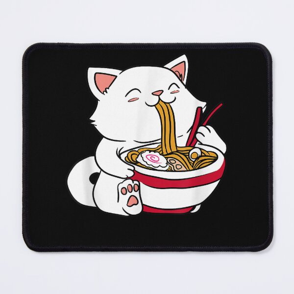 Artikelvorschau, Kawaii Katze, die Ramen-Nudeln-japanisches Lebensmittelanime-T-Shirt isst entworfen und verkauft von Larcossee ⭐⭐⭐⭐⭐.