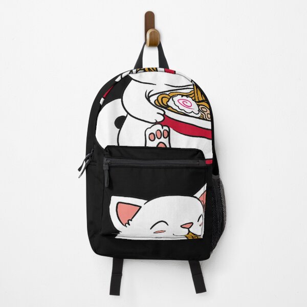 Item preview, Kawaii Cat Eating Ramen Noodles Japanese Food Anime T-Shirt designed and sold by Larcossee ⭐⭐⭐⭐⭐.