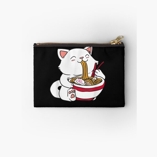 Aperçu de l'œuvre Chat Kawaii mangeant des nouilles Ramen nourriture japonaise Anime T-shirt créée et vendue par Larcossee ⭐⭐⭐⭐⭐.