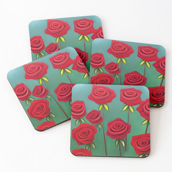 Item preview, Red roses on a green background designed and sold by brandway.