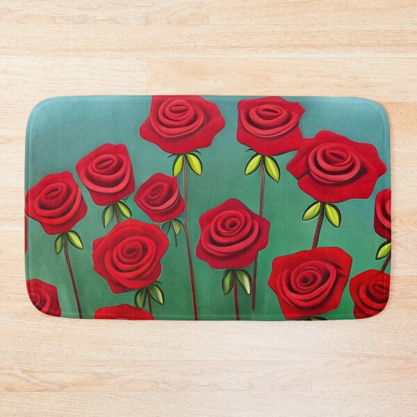 Item preview, Red roses on a green background designed and sold by brandway.