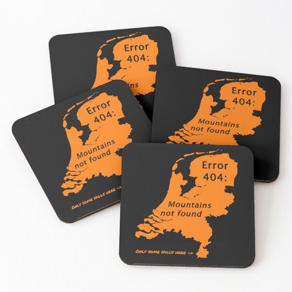 Item preview, Netherlands Error 404: Mountains not found (orange for dark background) designed and sold by Jeeb-Arts.