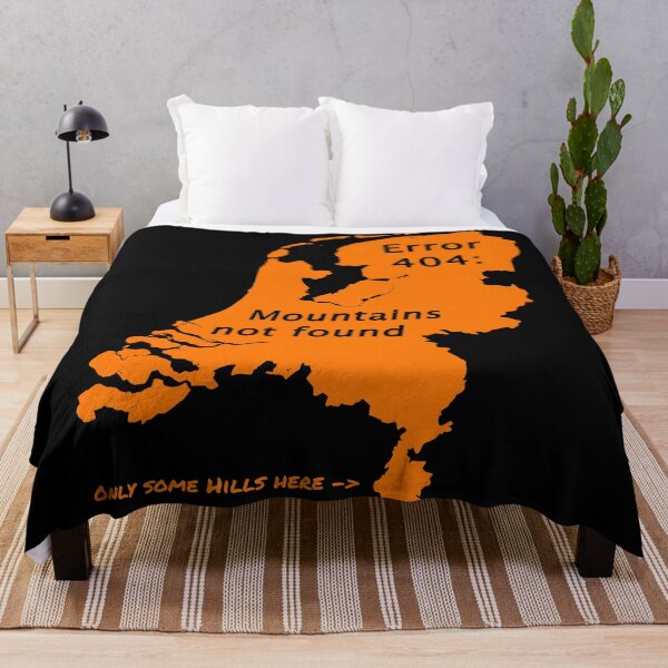Item preview, Netherlands Error 404: Mountains not found (orange for dark background) designed and sold by Jeeb-Arts.