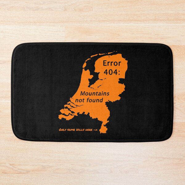 Item preview, Netherlands Error 404: Mountains not found (orange for dark background) designed and sold by Jeeb-Arts.