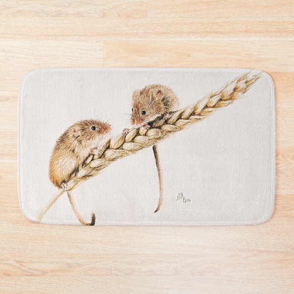 Item preview, Two cute field mice on wheat stalk designed and sold by NathBros.