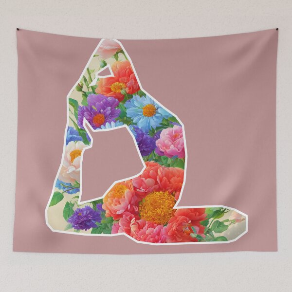 Item preview, Floral Yoga Pigeon Pose designed and sold by arcanemuse.