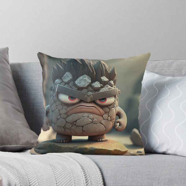 Artikel-Vorschau von Nettes verärgertes felsiges Steinmonster-Maskottchen, designt und verkauft von The Spark Domain.