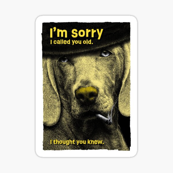 I'm Sorry I Called You Old... Sticker