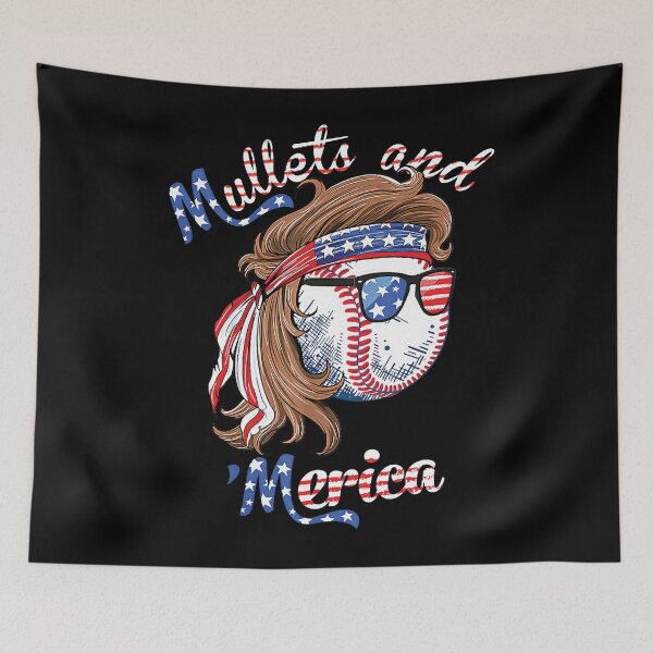 Item preview, Mullets and Merica Baseball designed and sold by Hapoel.