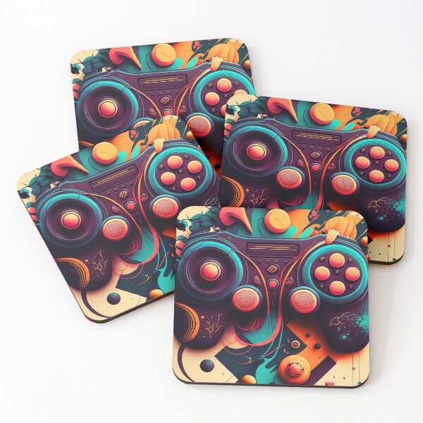 Item preview, Retro Gaming Frenzy: Abstract Game Controller Art designed and sold by plachy78.