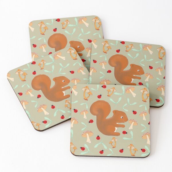 Item preview, Happy squirrel ladybug samara leaf mushroom cottagecore designed and sold by glowvim.