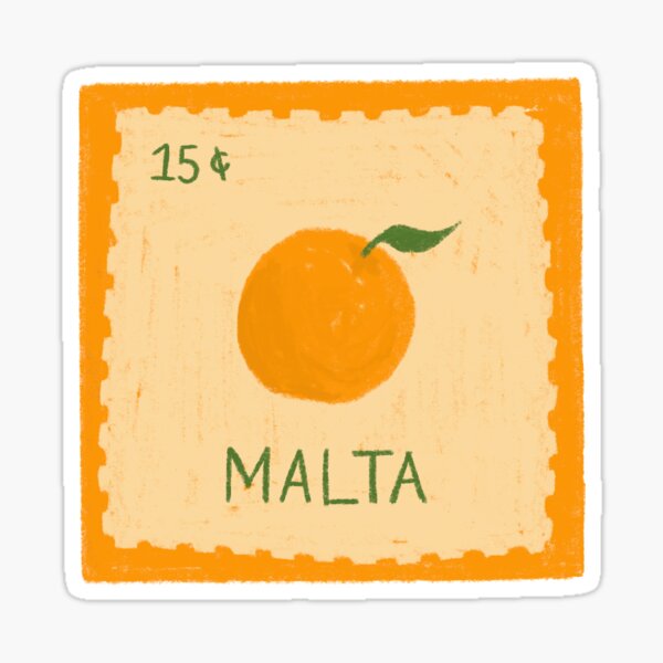 Item preview, Orange Malta Stamp designed and sold by amna-pdf.