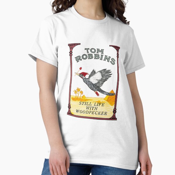 Vista previa del artículo con la obra «Portada del libro "Naturaleza muerta con el pájaro carpintero" de Tom Robbins», diseñado y vendido por undesigned.