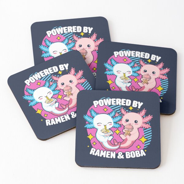 Item preview, Powered By Ramen And Boba Kawaii Axolotl Bubble Tea Lover designed and sold by petestyles.