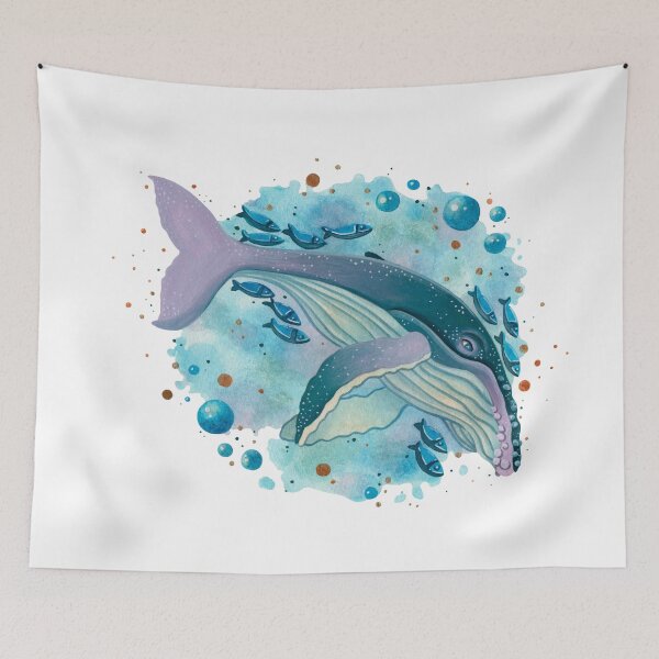 Item preview, colorful humpback whale designed and sold by adeillustrator.