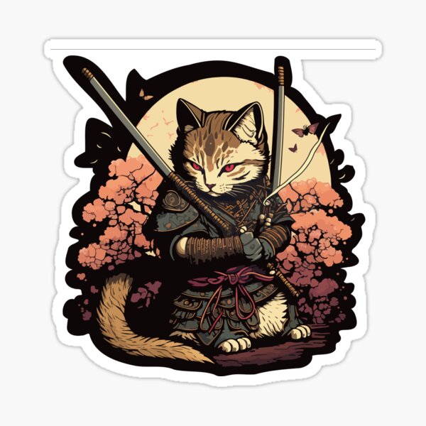 Item preview, Catana The Samurai Cat designed and sold by H∆V∅K ΞL!TΞ.