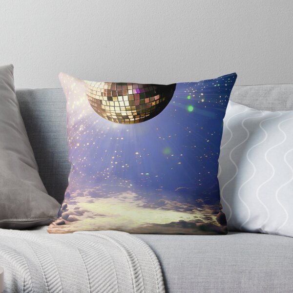 Disco Ball and Disco Lights Throw Pillow