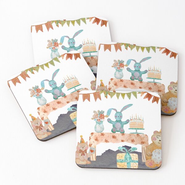 Artikelvorschau, Card happy birthday toys flag blue watercolor entworfen und verkauft von Yana Mustafina | Boho Soulful Designs.