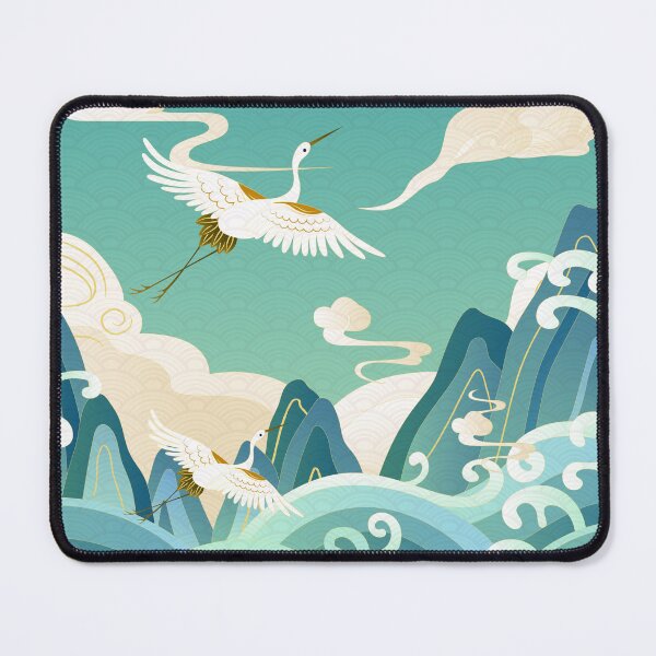 Item preview, classical auspicious sea waves alpine auspicious clouds crane designed and sold by UnaWu533.