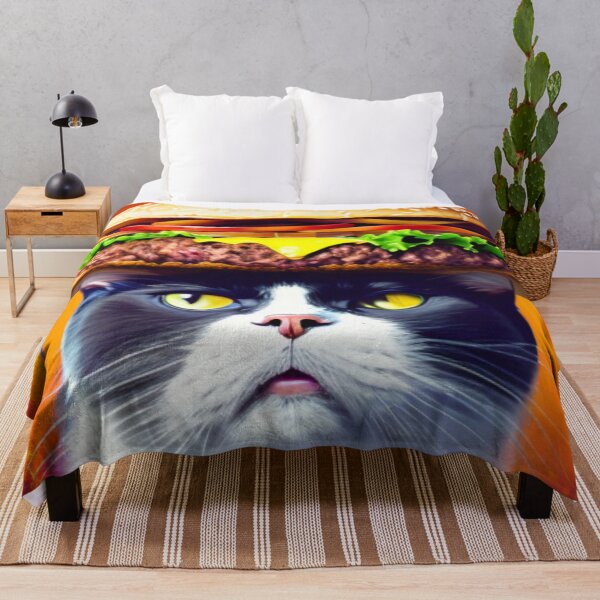 Item preview, Feline Foodie Fantasy - A Cat and a Giant Burger designed and sold by WBP Mart.
