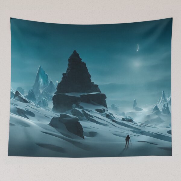 Item preview, Ai Generated Art - Night Ice Mountains designed and sold by Bluartec.