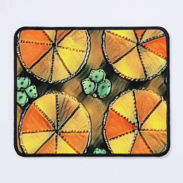 Item preview, Orange-yellow parasols seen from above surrounded by green bushes. designed and sold by jumapa.
