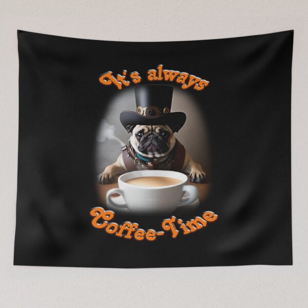 Item preview, Funny coffee and pug lover motif. Coffee always works. designed and sold by ArtCreator2023.