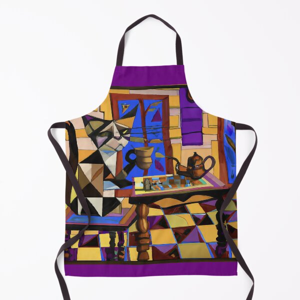 Item preview, Cubist Rendering of a Cat Drinking Tea designed and sold by PlaceablePiece.