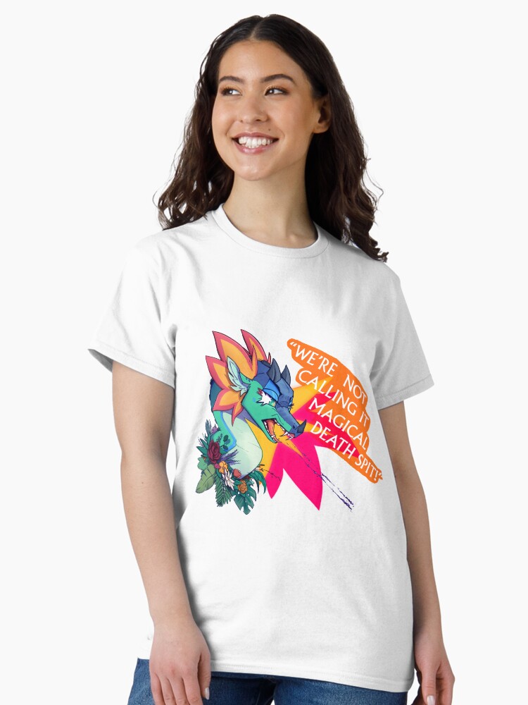 Thumbnail 2 of 7, Classic T-Shirt, Glory with plants | wings of fire -“We’re not calling it magical death spit!” designed and sold by Calladoodles.