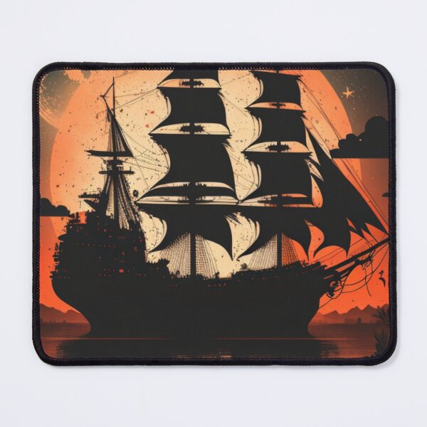 Item preview, Pirate ship in sunset designed and sold by Paintandgo.