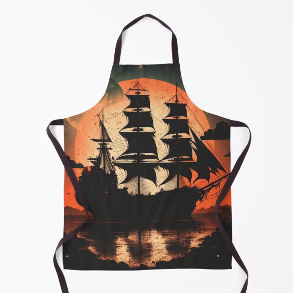 Item preview, Pirate ship in sunset designed and sold by Paintandgo.