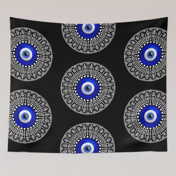 Aperçu de l'œuvre Mandala de cercle blanc mauvais œil créée et vendue par PMDesigns222.
