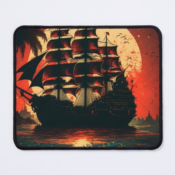 Item preview, Pirate ship in sunset designed and sold by Paintandgo.