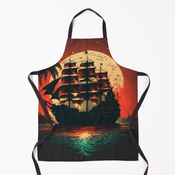 Item preview, Pirate ship in sunset designed and sold by Paintandgo.