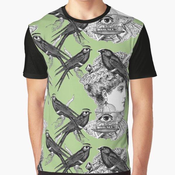 Item preview, Victorian lady and big eyed bird design designed and sold by adrienne75.
