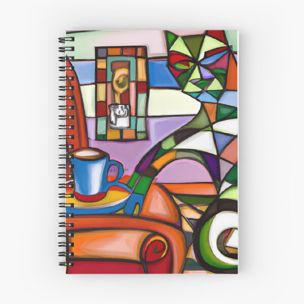 Item preview, Cubist Rendering of a Cat Drinking Coffee designed and sold by PlaceablePiece.