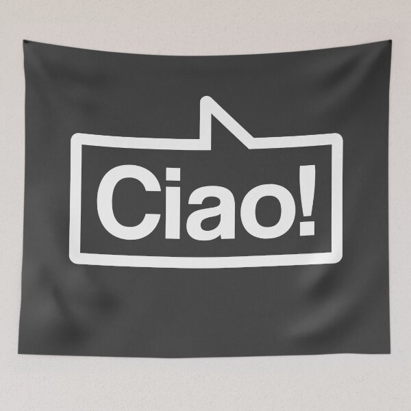 Item preview, Ciao - Talking Shirt (White on Asphalt) designed and sold by Justin Ellis.