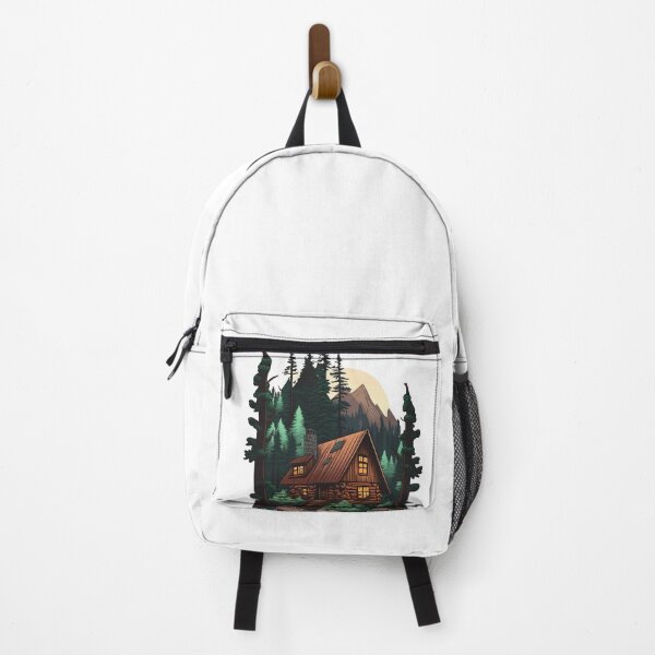 Item preview, Cabin in the forest on the lake, wild nature, mountain designed and sold by pixeldizajn.