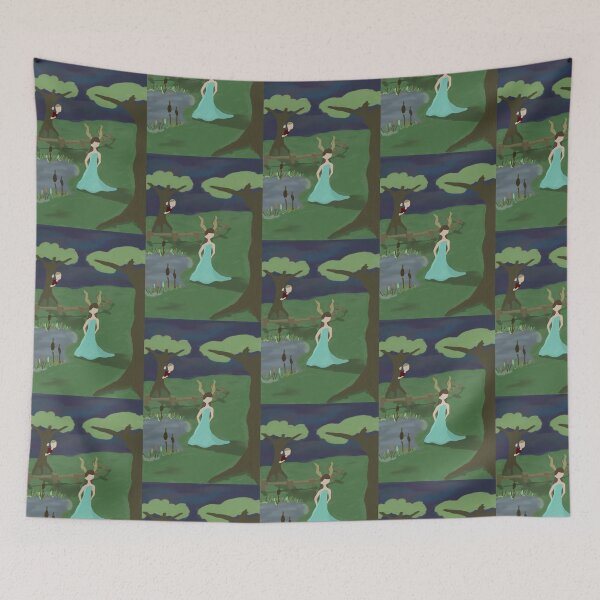 Item preview, Fantasy girl being watched by boy love story designed and sold by system51.