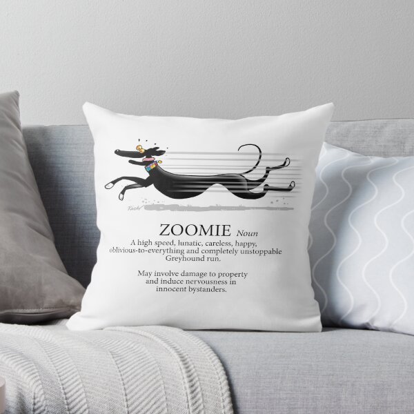 Greyhound Zoomie Throw Pillow