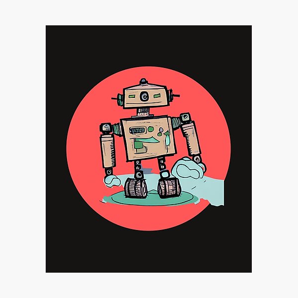 Item preview, CUTE BROWN ROBOT designed and sold by starfishstuff.