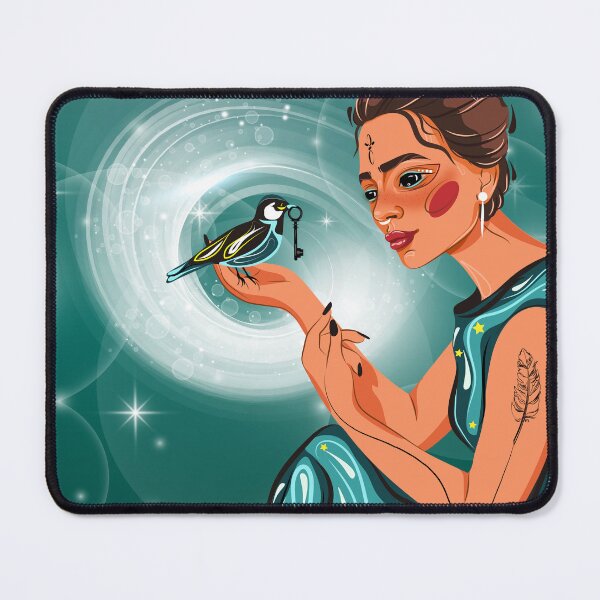 Item preview, a fairy princess in a magical world with a bird in her hand designed and sold by SabinArt.