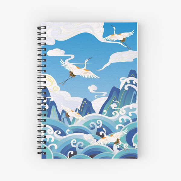 Item preview, auspicious sea waves alpine auspicious clouds crane  shading designed and sold by UnaWu533.