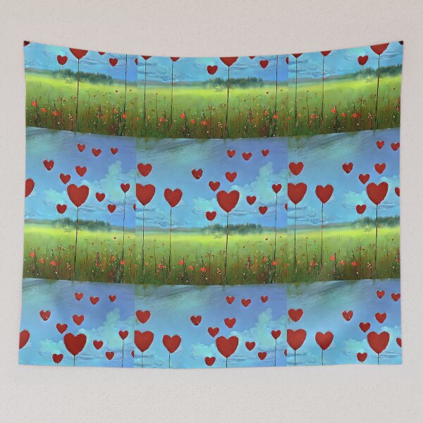 Item preview, meadow with hearts designed and sold by bogfl.