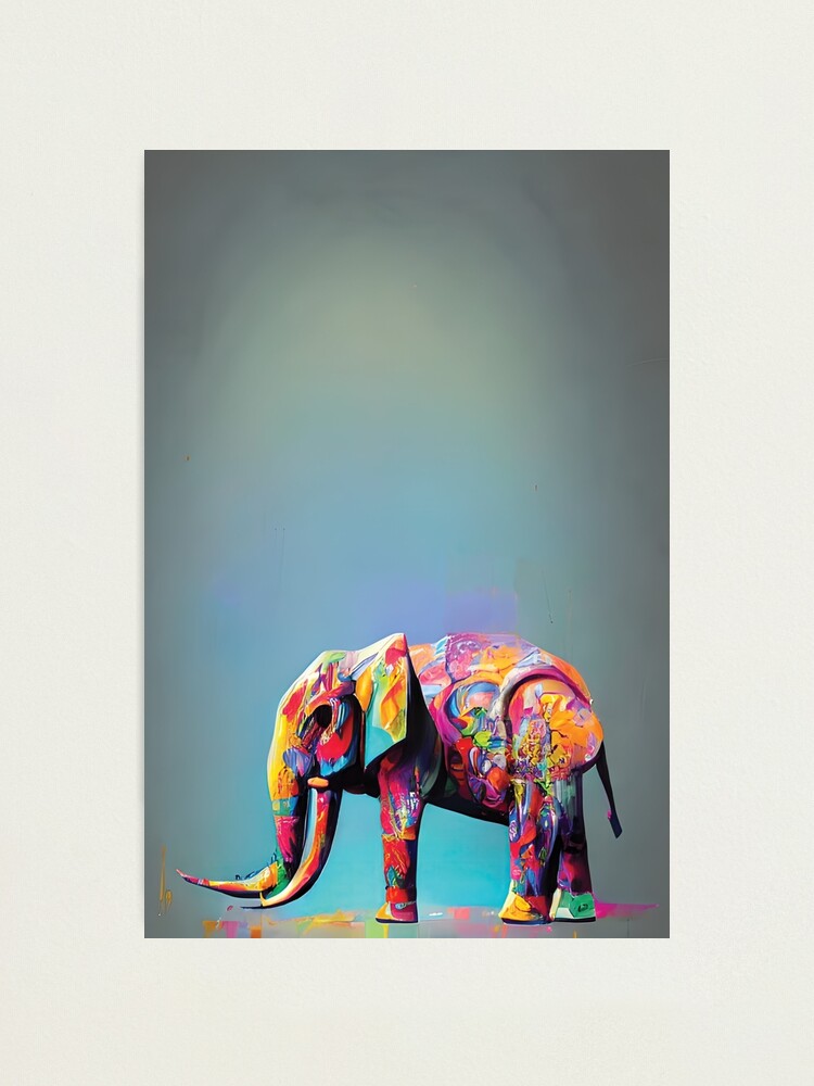 Abstract Animals Colorful Elephant Canvas Paintings Wall Art
