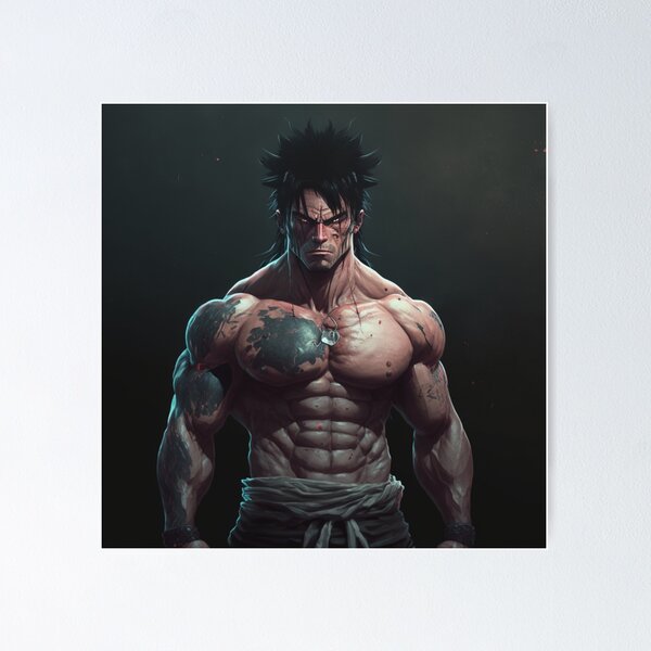 Muscular Anime Hunk Praying For You | Poster